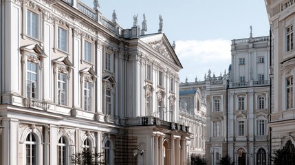 Obraz premium Elegant European Architecture with Historical Charm and Detail