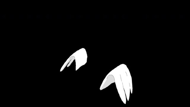 Animated Video of White Wings Flapping Element