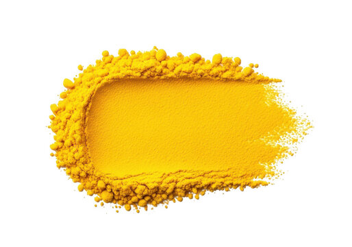 A smear of bright yellow turmeric powder spice