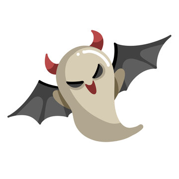 Cute cartoon devil ghost illustration
