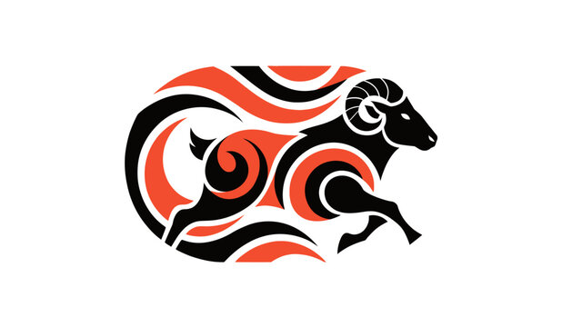 zodiac sign aries ram symbol abstract