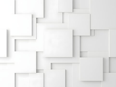 Minimalist Geometric White Abstract Wall Relief Pattern with Clean Lines and Modern Depth Composition