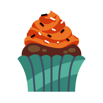 Chocolate Cupcake with Orange Frosting