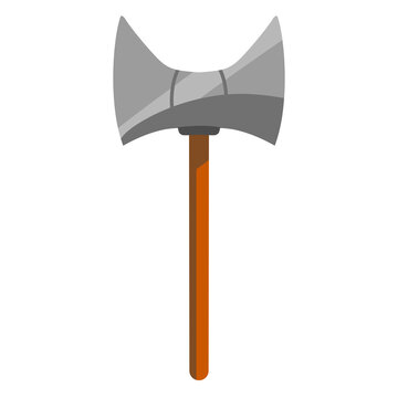 Medieval Battle Axe Vector Illustration