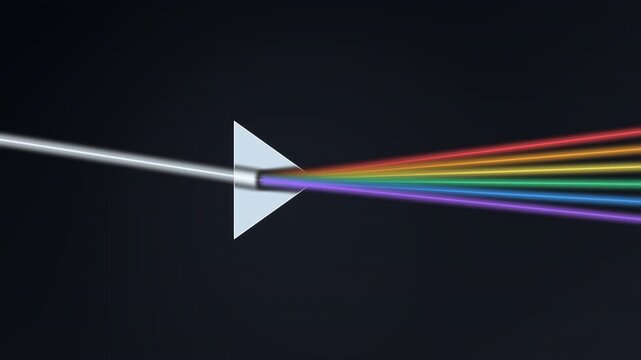 Rainbow Light Refraction Through Prism Seamless 4K Loop