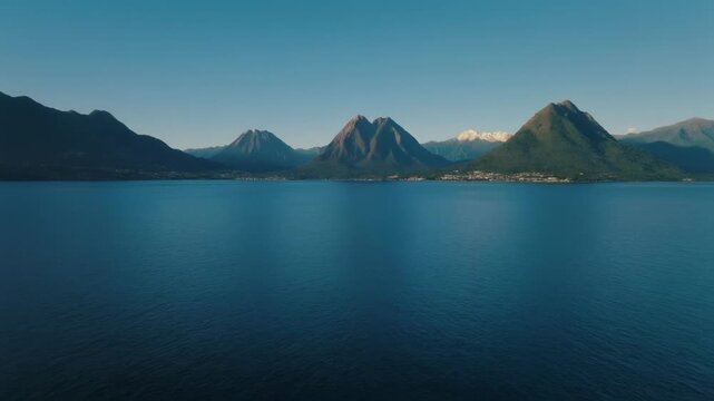 Panoramic view of guatemala lake atitlan and volcanic peaks