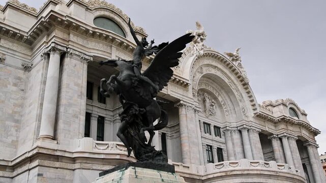Palacio de Bellas Artes Quadriga Pegasus Bronze Sculpture Marble Facade