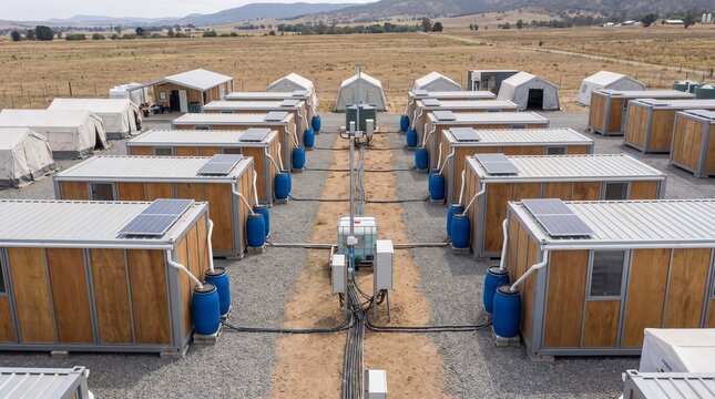 Modular Emergency Shelters in Organized Temporary Community