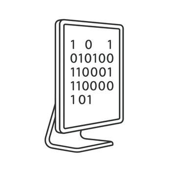 Computer screen displaying binary code