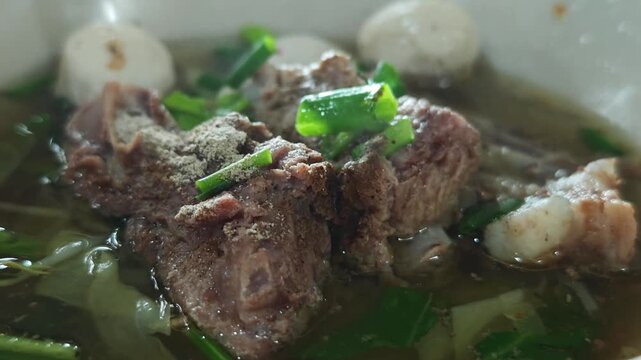 Hot stewed pork rib noodles