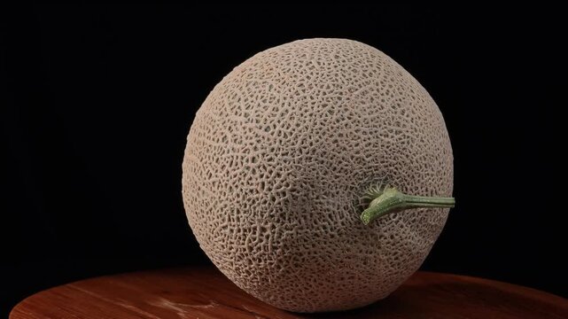 Fresh melon or cantaloupe black blackground
