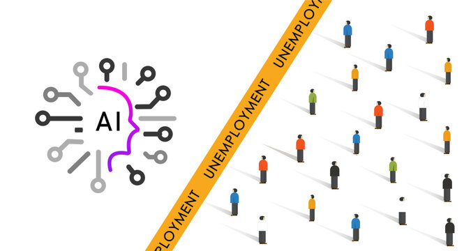 Concept of Artificial Intelligence (AI) Replacing Human Workforce and Causing Unemployment