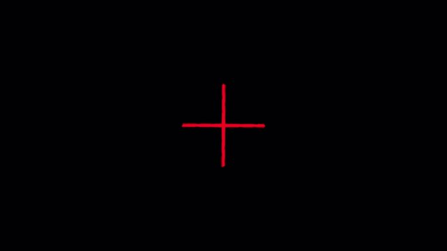 Red digital markers on black background with cinematic motion for tracking and analysis