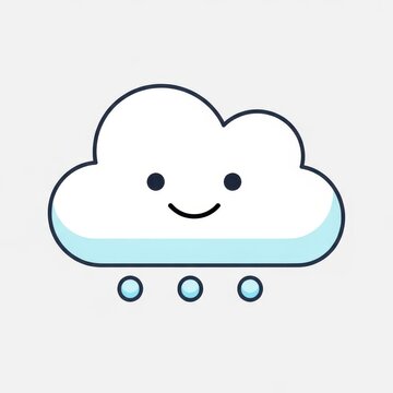 Cute smiling cloud with raindrops illustration.