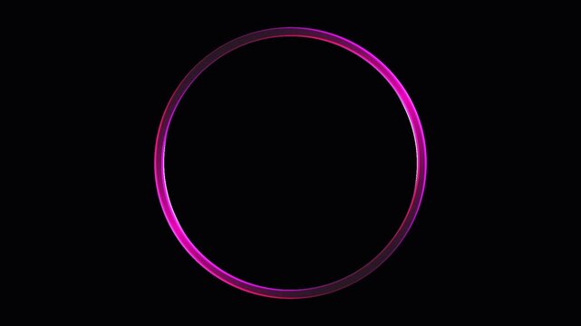 Six glowing pink circles in cinematic motion against a dark background with subtle camera movement