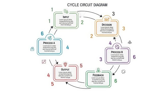 Cycle Circuit Diagram with Process Steps and Arrows.