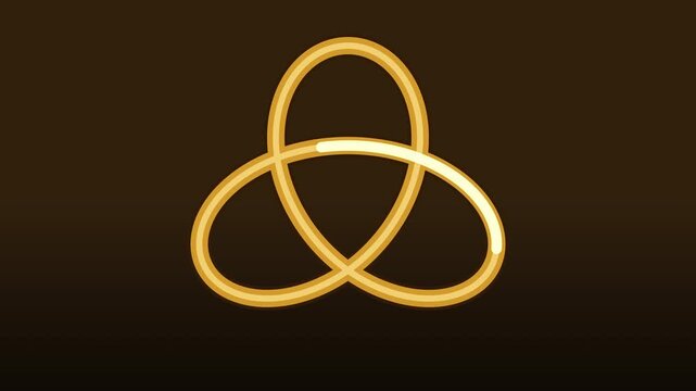 Looping abstract golden dragon body animation with intricate scales forming a knot, motion graphic, elegant
