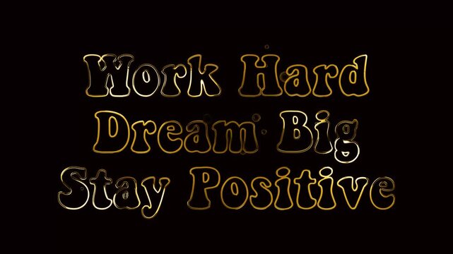 luxury golden text animation quote motivation to success on the green screen background