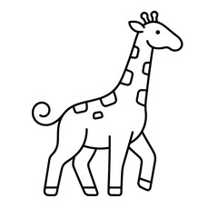 Naklejka premium Simple line drawing of a giraffe