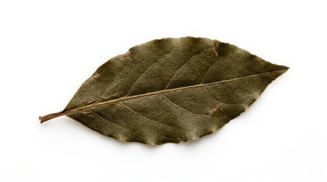 Dry green bay laurel leaf isolated on white background with herb leaf dried leaf cooking herb seasoning leaf spice leaf food ingredient aromatic herb savory herb culinary herb plant leaf
