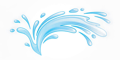 Naklejka premium Dynamic Blue Water Splash with Droplets and Waves.