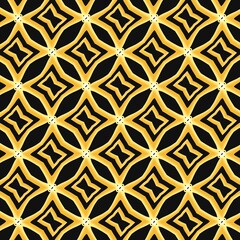 Fototapeta premium Luxury Gold Geometric Seamless Pattern on Black Background