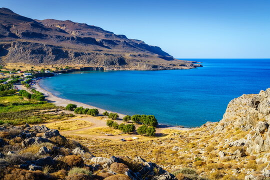 Kato Zakros beach bay, Crete, Greece, scenic coastal landscape
