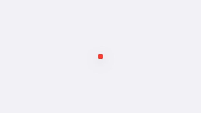 Modern Flat UI Animation of a Red Square Button Displaying a White Cross Mark for App Navigation