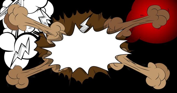 Cartoon background animation, comic book backdrop video. Retro comics pop art design.