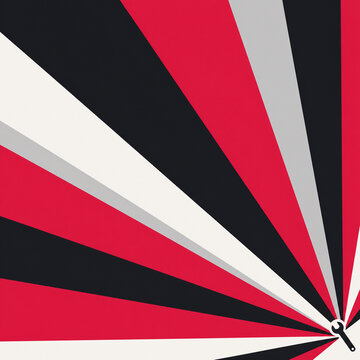 Tiny Wrench with Massive Radial Burst Scale Contrast for Labor Day Design