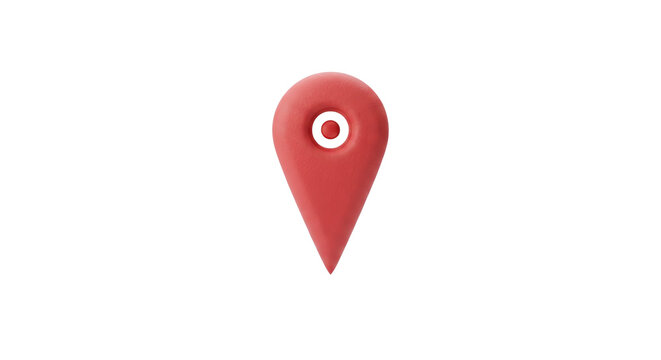 red map pointer isolated on transparent background, PNG