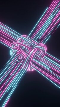 Neon Intersection Knot Loop Generative AI