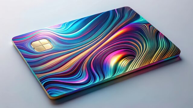 Colorful Abstract Design With Fluid Patterns on a Card Surface