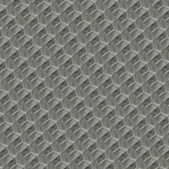 Fototapete 3D Seamless modern geometric 3D cube tile pattern in natural brown and grey  © Ken Hikami
