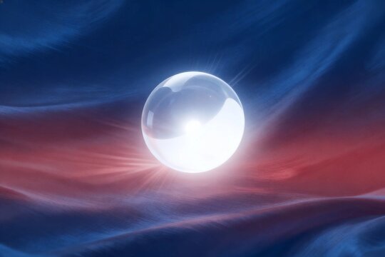 Crystal Ball Illuminated in Red and Blue