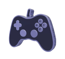3d rendered game controller light purple and dark blue, isolated on a black background, 3d joystick © Sabbir