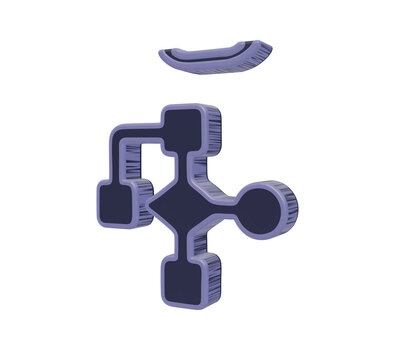3d rendered flowchart logic diagram with connected nodes and paths on a solid black background