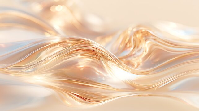 Metallic Abstract sophisticated abstract luxury background, liquid gold and deep champagne metallic tones flowing in slow organic waves, mirror-like reflective surface catching light at peak 