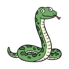 Obraz premium Adorable Hand Drawn Snake Character For Kids Book
