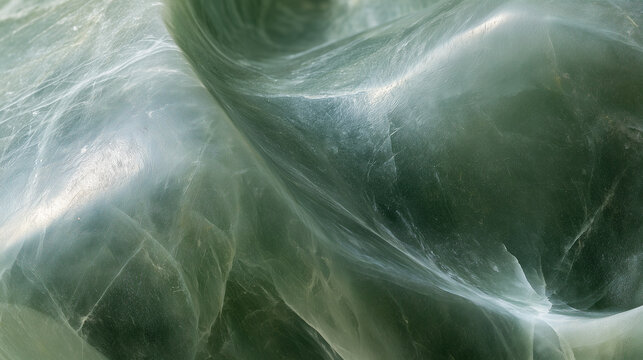Carved soapstone texture in soft grey green with a waxy sheen
