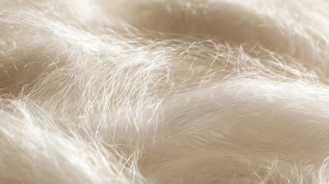 Silk cocoon fibre texture with fine glossy white filaments