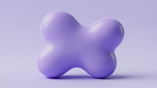 Lavender Purple Fluid Blob Morph Shape 3D Render Illustration