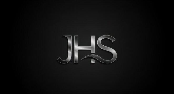 Elegant Silver JHS Monogram Logo on Dark Background.