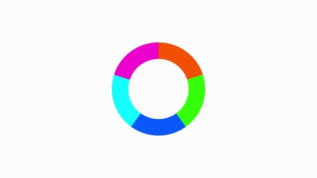 A clean abstract displaying a partial ring with three distinct color segments blue green and orange on a light grey background symbolizing progress or data.