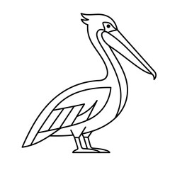 Naklejka premium Line art illustration of a pelican
