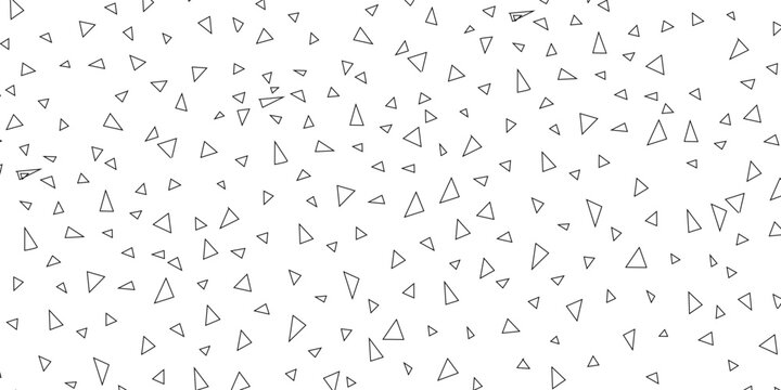 Vector seamless pattern with black hand drawn triangles on white background. Seamless pattern can be used for textile, wallpaper, wrapping paper, web