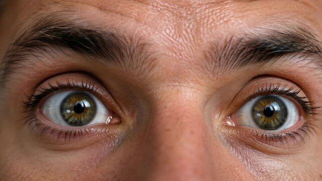 Wide Eyes Expressing Sudden Surprise in Cinematic Extreme Macro Portrait