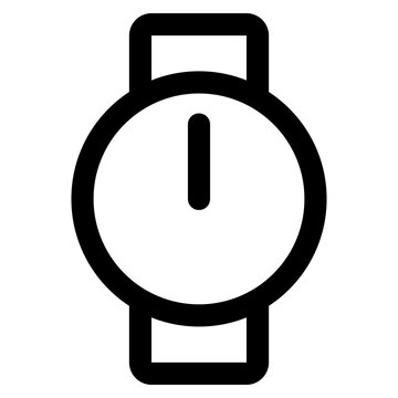 シンプルな腕時計のアイコン　0時　12時