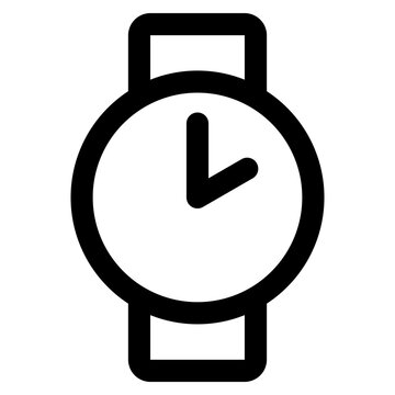 シンプルな腕時計のアイコン　2時　14時