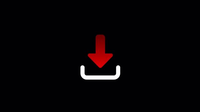 Animated Download Icon on Transparent Background